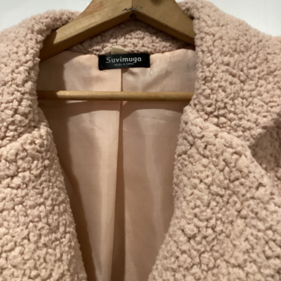 Pink Sherpa Blazer Coat - Picture 4 of 13